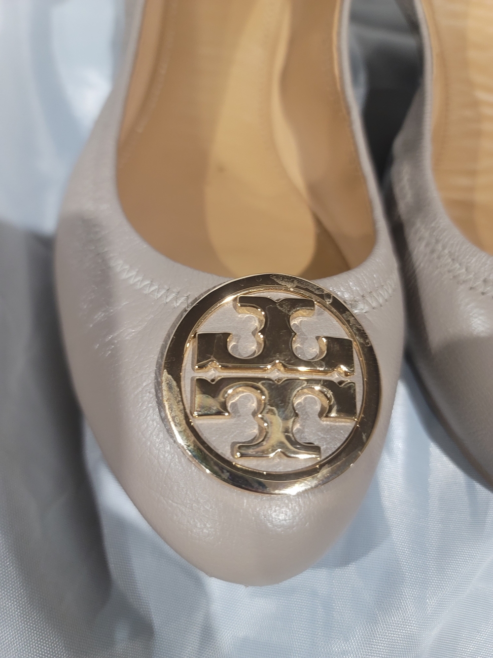 Tory Burch Classic Tan Leather Ballet Flats - Size 10 - Picture 2 of 10